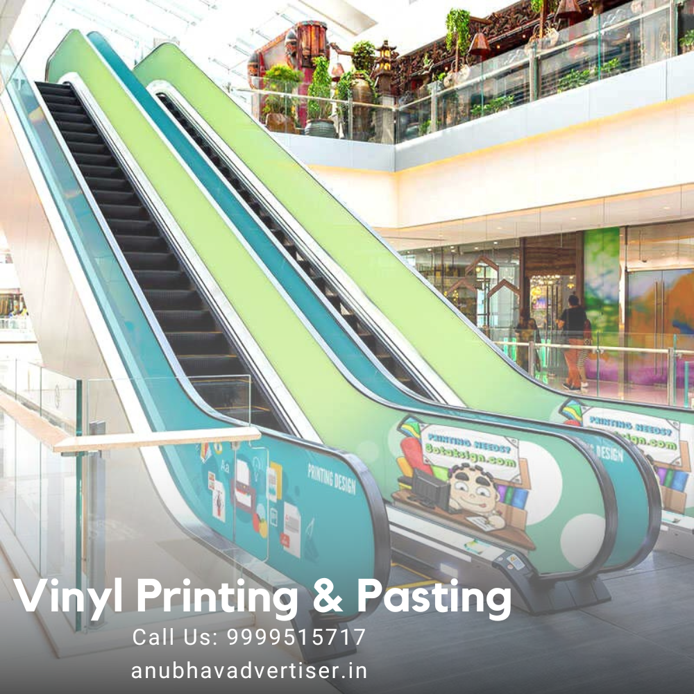 Vinyl Printing & Pasting on Escalators in Malls